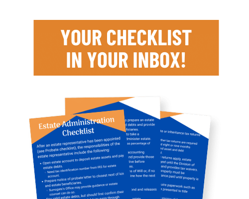 Estate Administration checklist in inbox